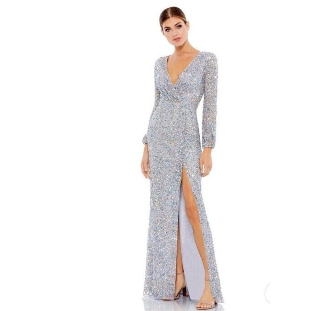 Mac Duggal Gown Dress‎ Size 14 Multi Colored Sequin Embellished 5213 $498